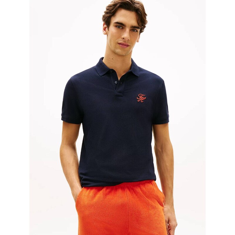Tommy Hilfiger pánské modré polo tričko