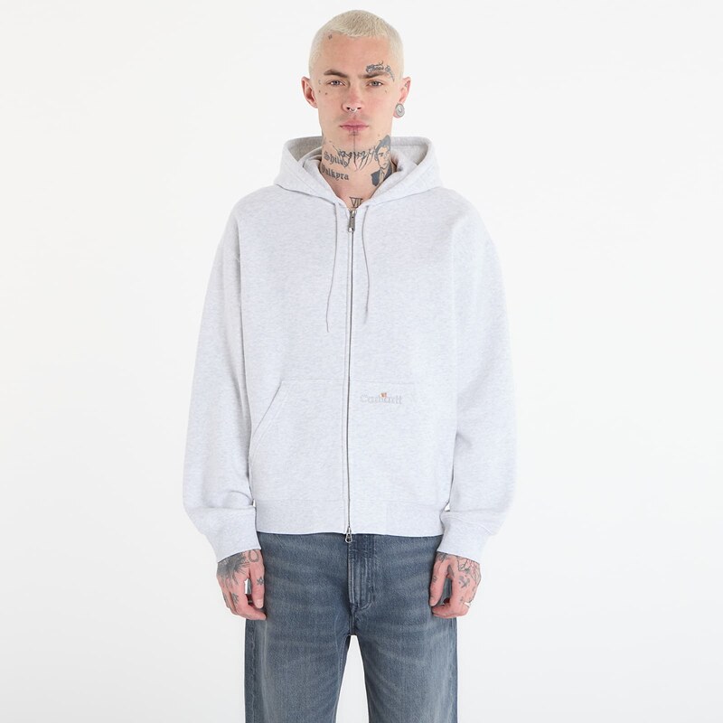 Mikina Carhartt WIP Hooded WIP Label Sweat Jacket UNISEX Ash