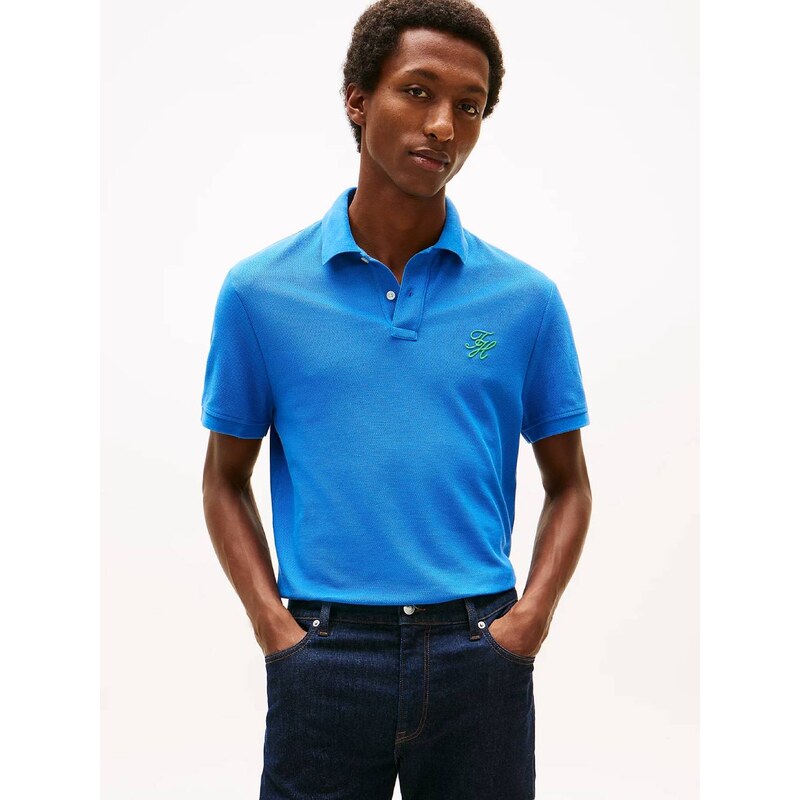 Tommy Hilfiger pánské modré polo tričko
