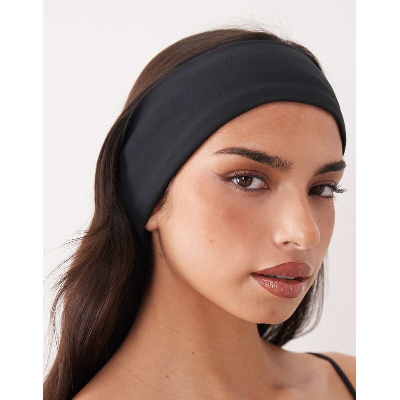 4505 soft touch ruched yoga headband in black 115553089