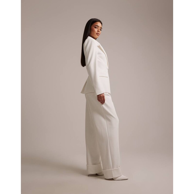 Wanderdoll Charlotte bridal turned up tailored wide leg trousers