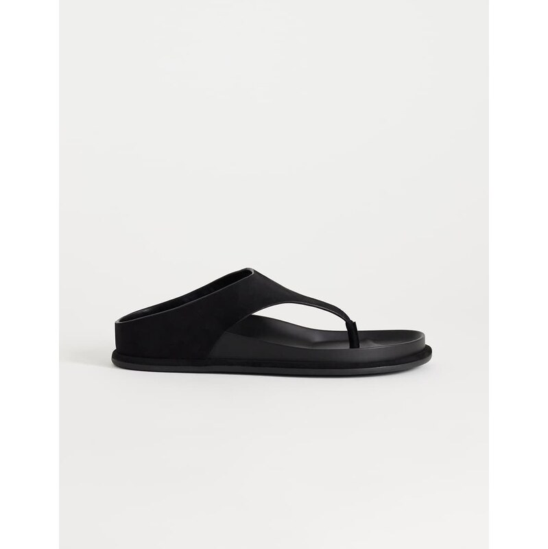 Topshop Angela toe thong footbed flat sandal in black 114534752