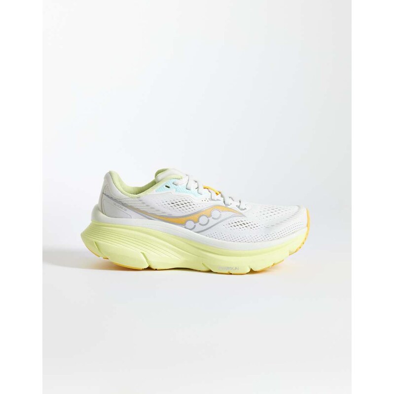 Saucony Guide 19 running trainers in ivory and yellow-White 114540897