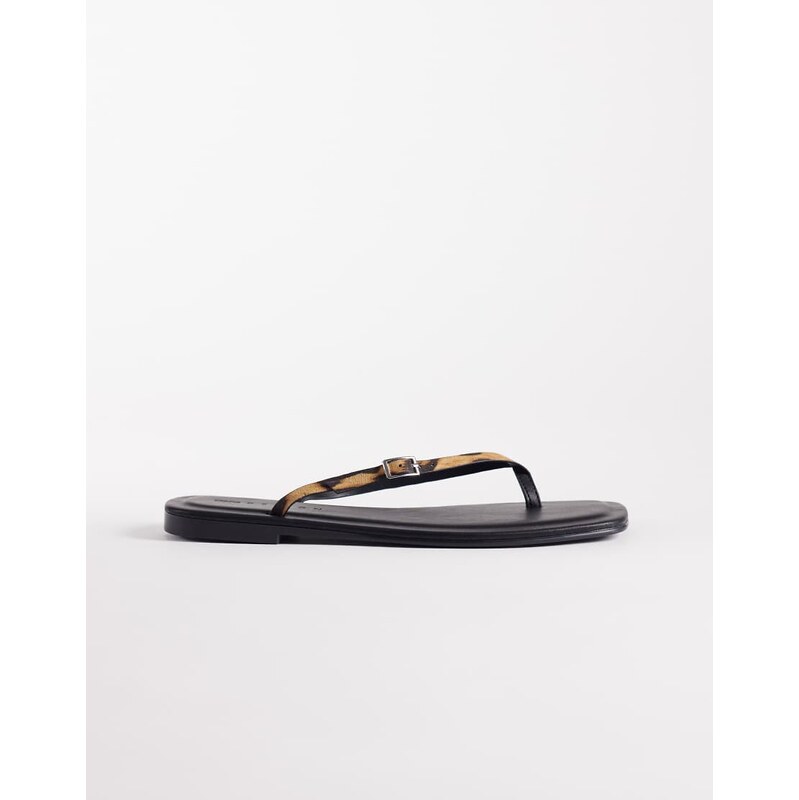 ASOS DESIGN Fitz skinny strap sandals in leopard-Multi 114569470