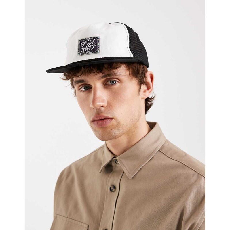 Parlez slipstream trucker cap in white/black-Multi