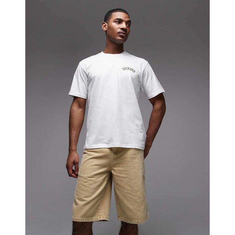 Dickies 13 inch loose jean shorts in off white