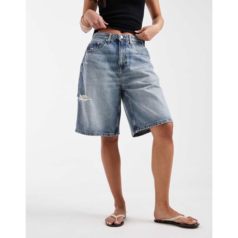 Tommy Jeans Charlie denim shorts in mid wash blue