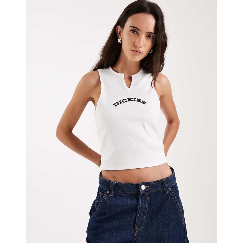 Dickies v neck vest in white 114534915