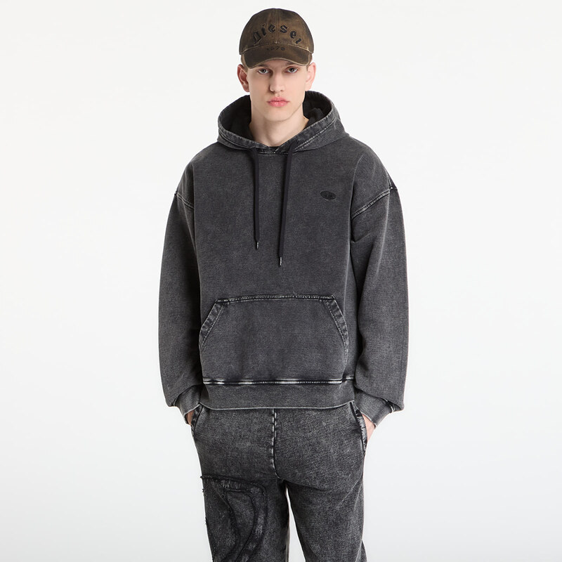 Mikina Diesel S-Boxt-Hood-Den Sweatshirt Black/ Violet L