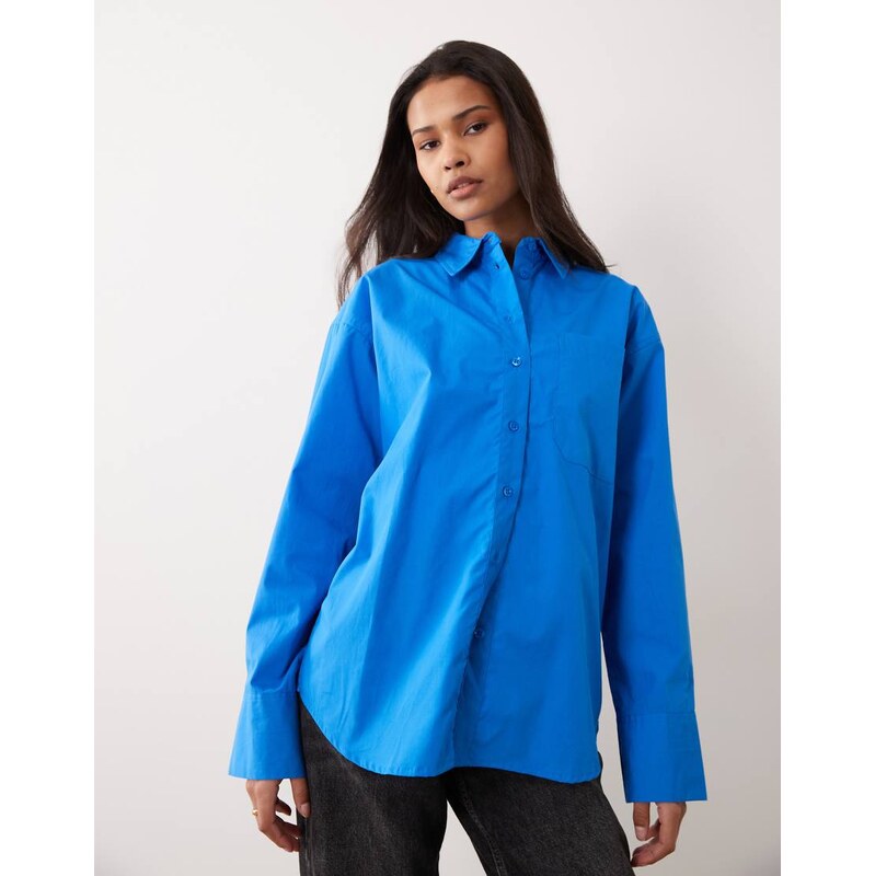 ASOS DESIGN classic cotton shirt in blue