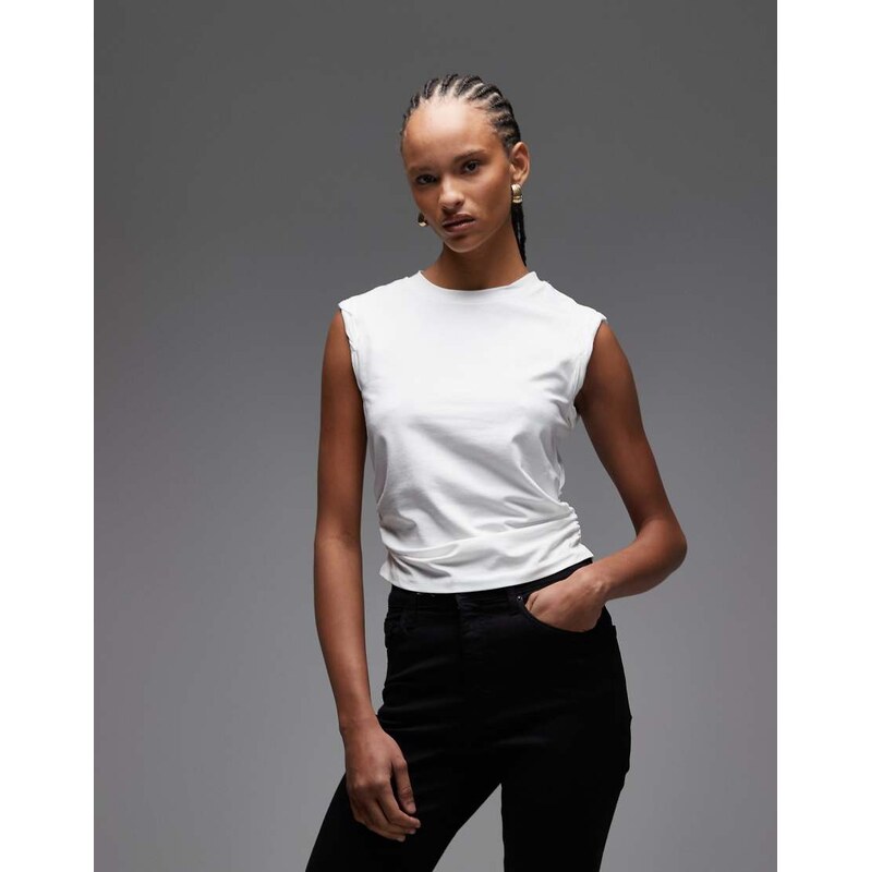 AllSaints West sleeveless tank top in white 114540867