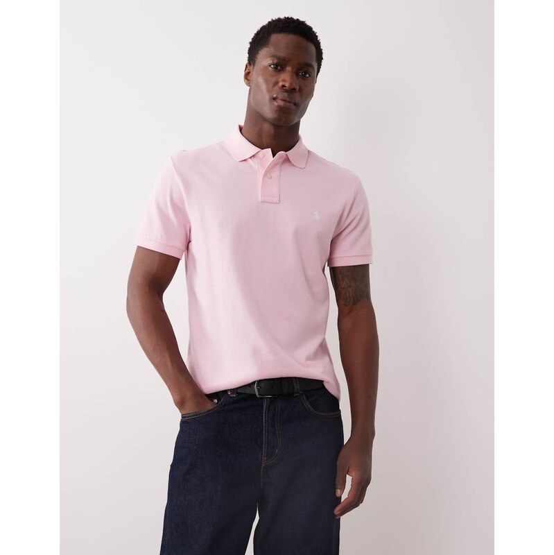 Polo Ralph Lauren icon logo custom slim fit pique polo in pink