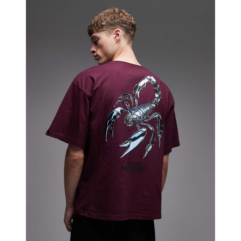 Alpha Industries 100% cotton t-shirt with scorpion back print in 114540944