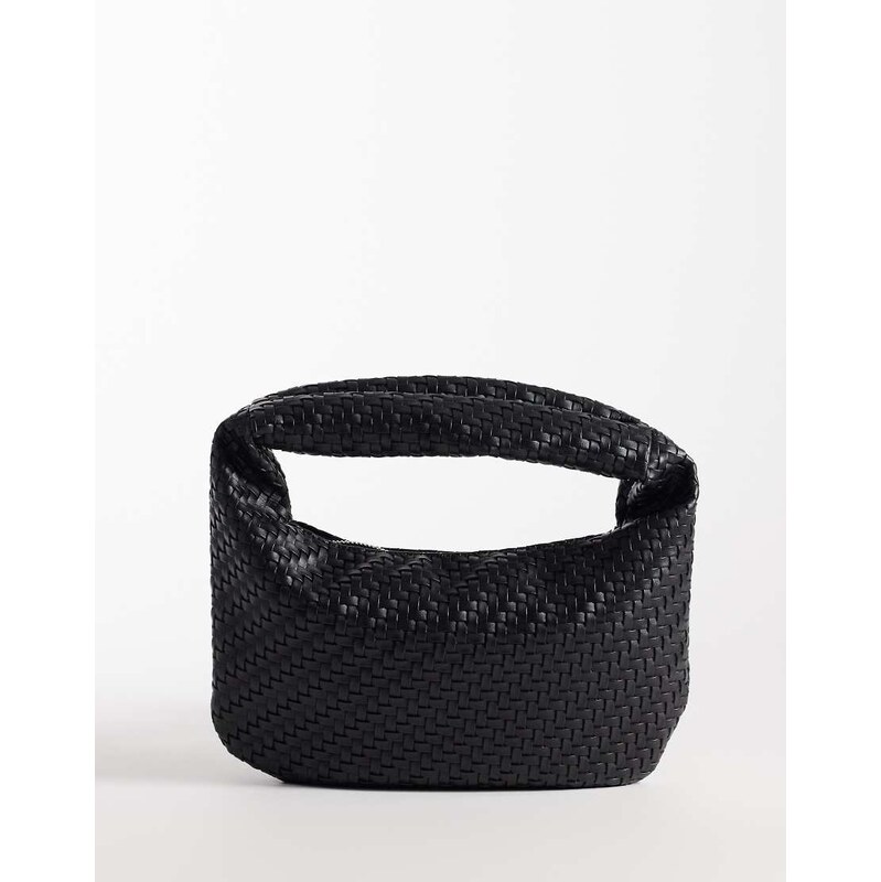PASQ woven slouch grab bag in black