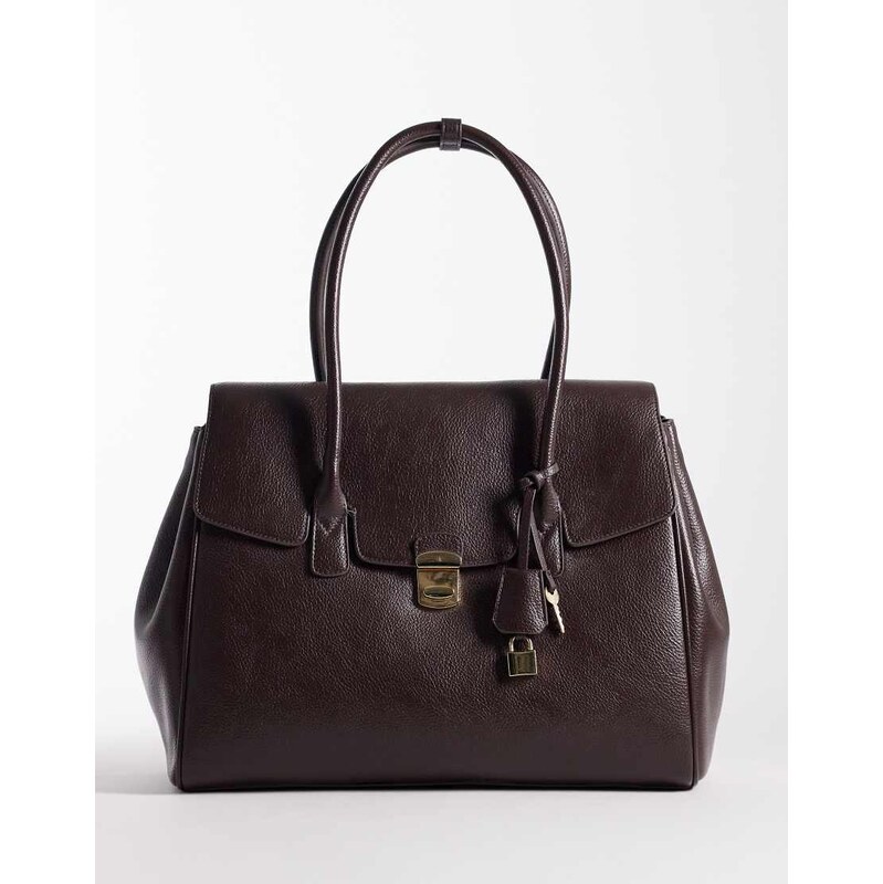 Mango key charm city bag in brown 114541019