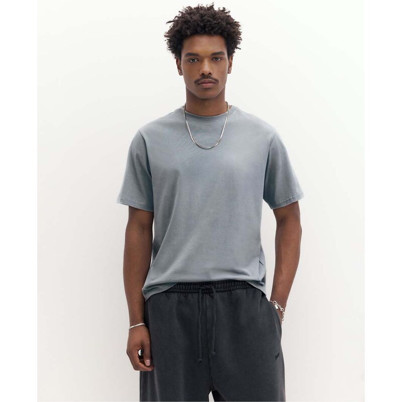 Pull&Bear Basic short sleeve cotton t-shirt in pastel blue