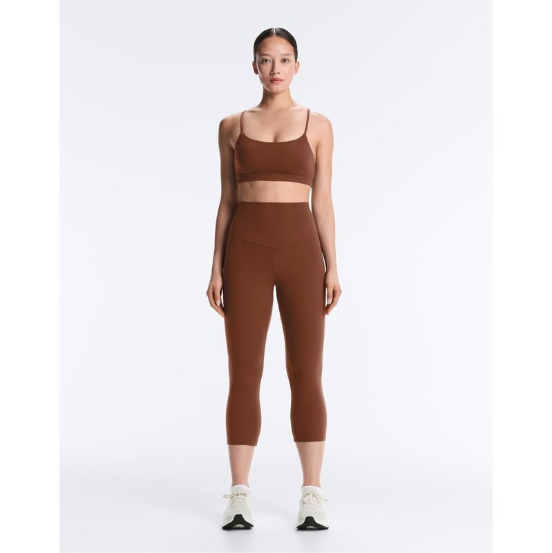 OYSHO Comfortlux super high-rise 50cm capri leggings in coffee-Brown 114544084