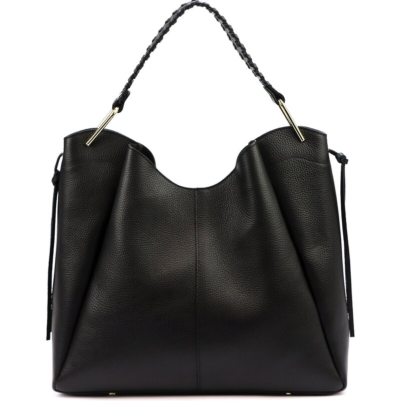 Kožená shopper bag kabelka Luka 26-080 černá 114540198