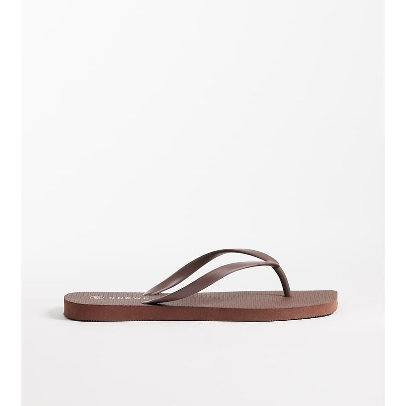 SEQWL Wide Fit square toe flip flip in brown 115517657