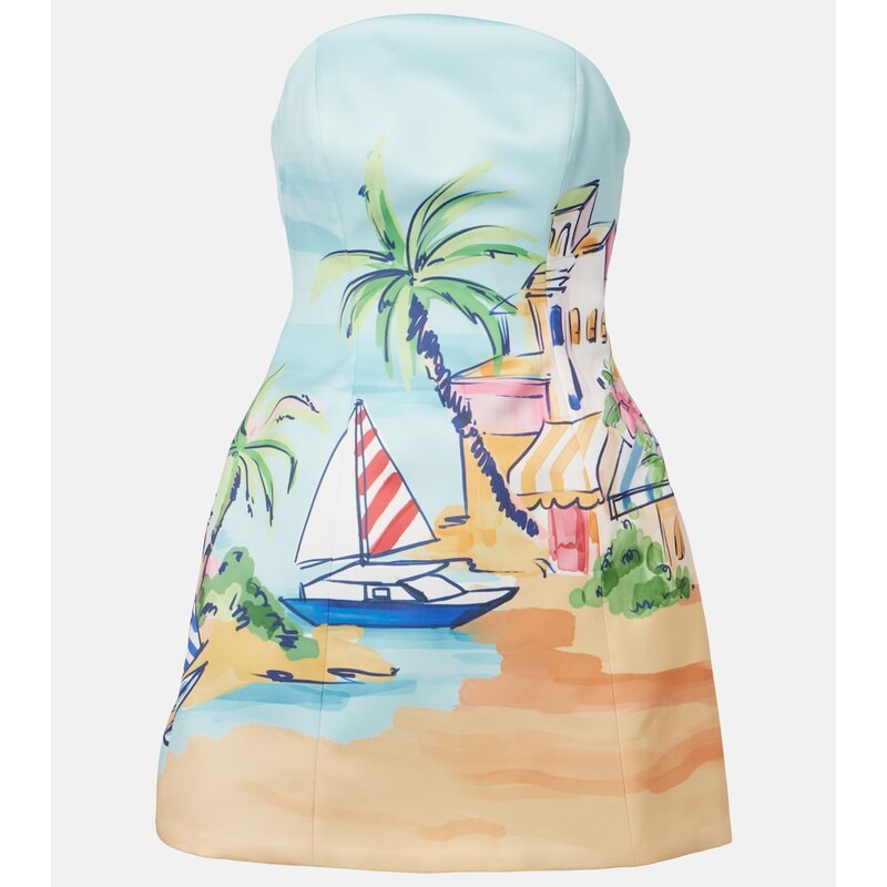 Leo Lin Printed bustier dress