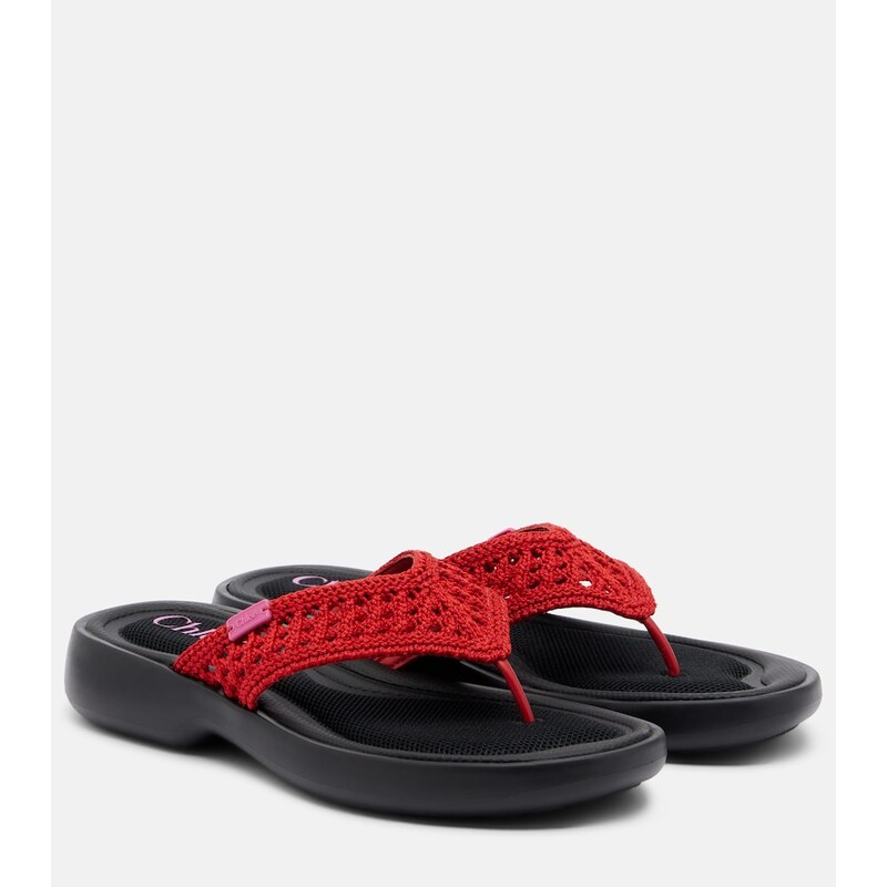 Chloé Poolette crochet thong sandals
