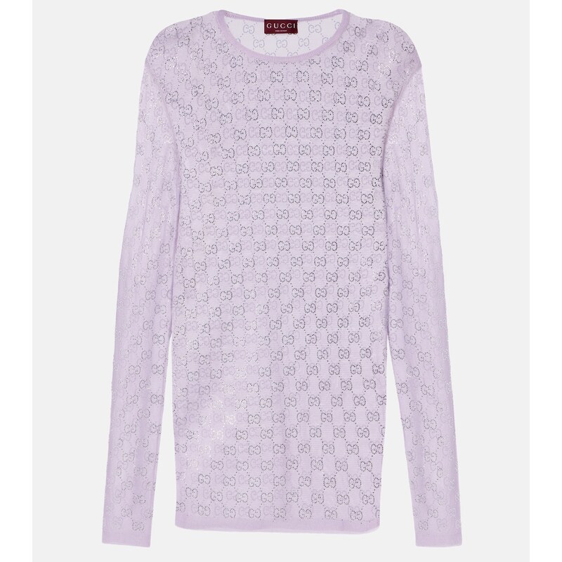 Gucci GG Crystal silk top