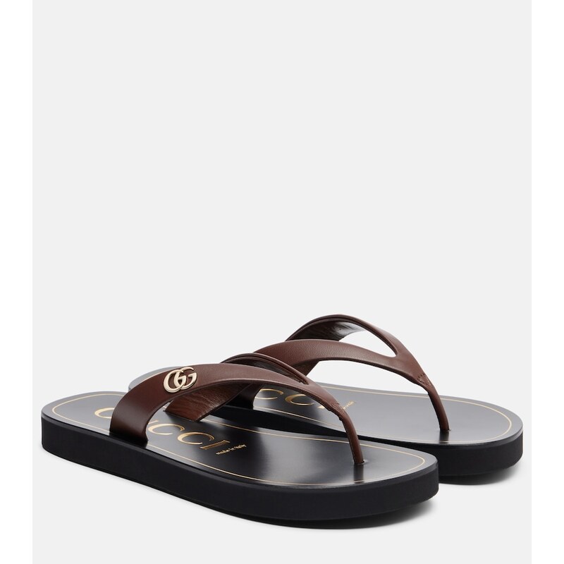 Gucci Double G leather thong sandals