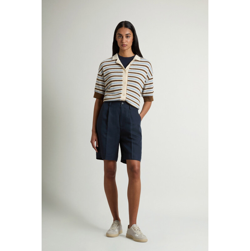 ŠORTKY WOOLRICH VISCOSE LINEN SHORTS 114542600