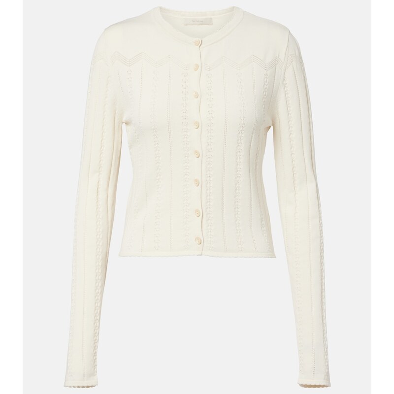 Faithfull Esme pointelle cotton-blend cardigan