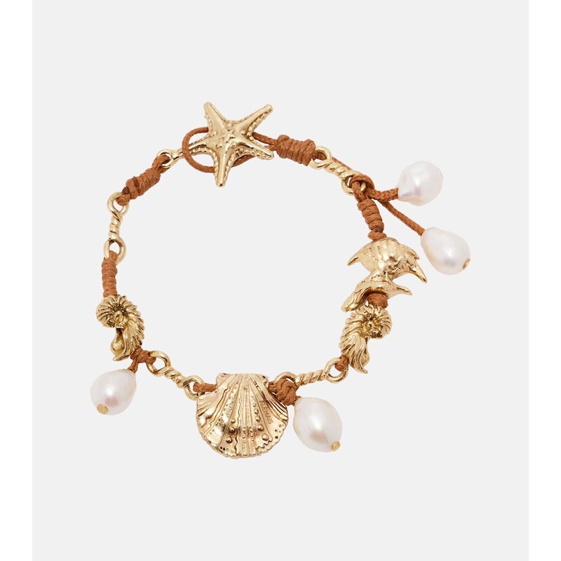 Alémais Faux pearl embellished charm bracelet