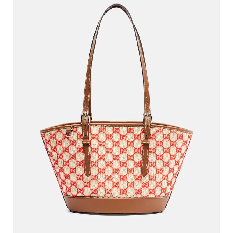 Gucci GG Small raffia-effect tote bag