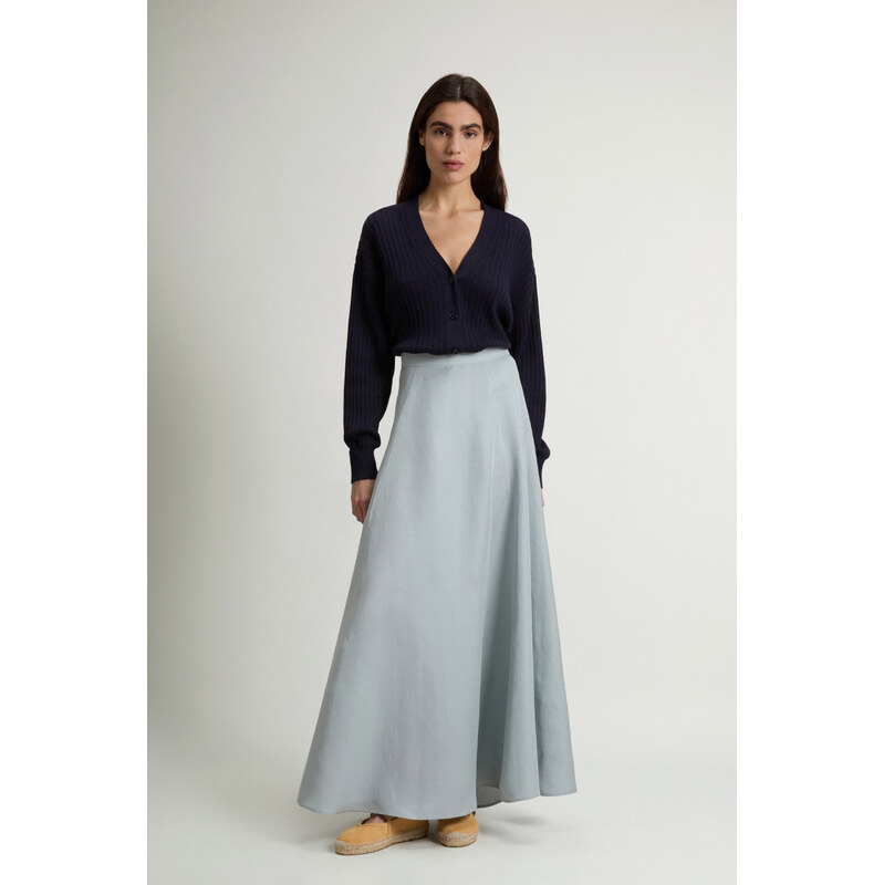 SUKNĚ WOOLRICH VISCOSE LINEN LONG SKIRT