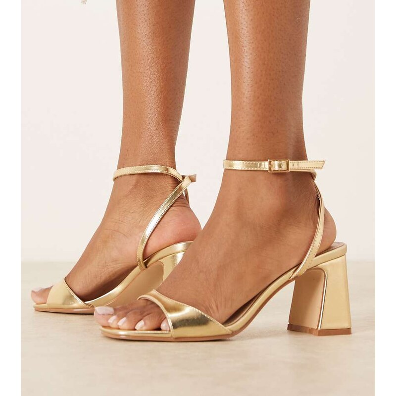 Raid Wide Fit RAID Cora Wide Fit block heeled sandals in gold 113263753