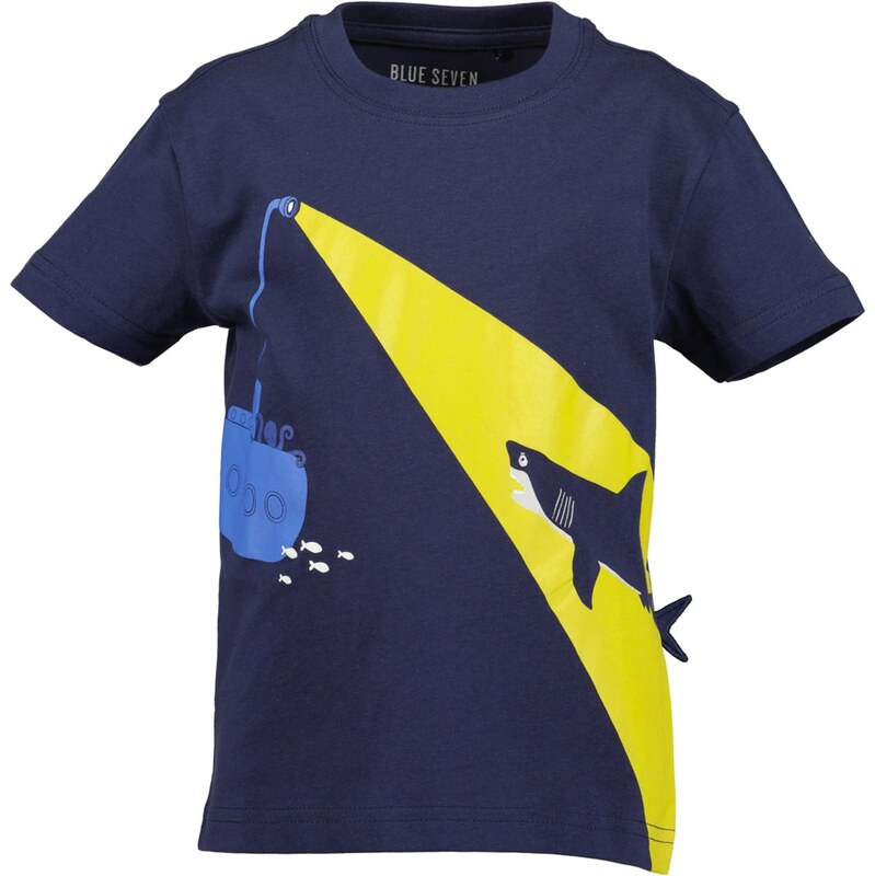 BLUE SEVEN Tričko námořnická modř / světlemodrá / žlutá