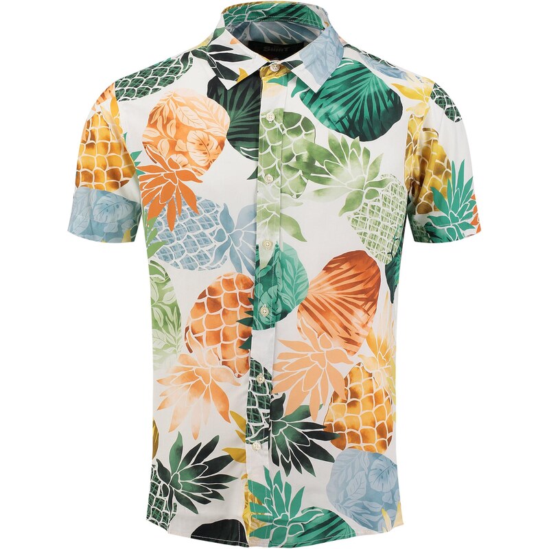 Key Largo Košile KLPINEAPPLE krémová / tmavě zelená / oranžová