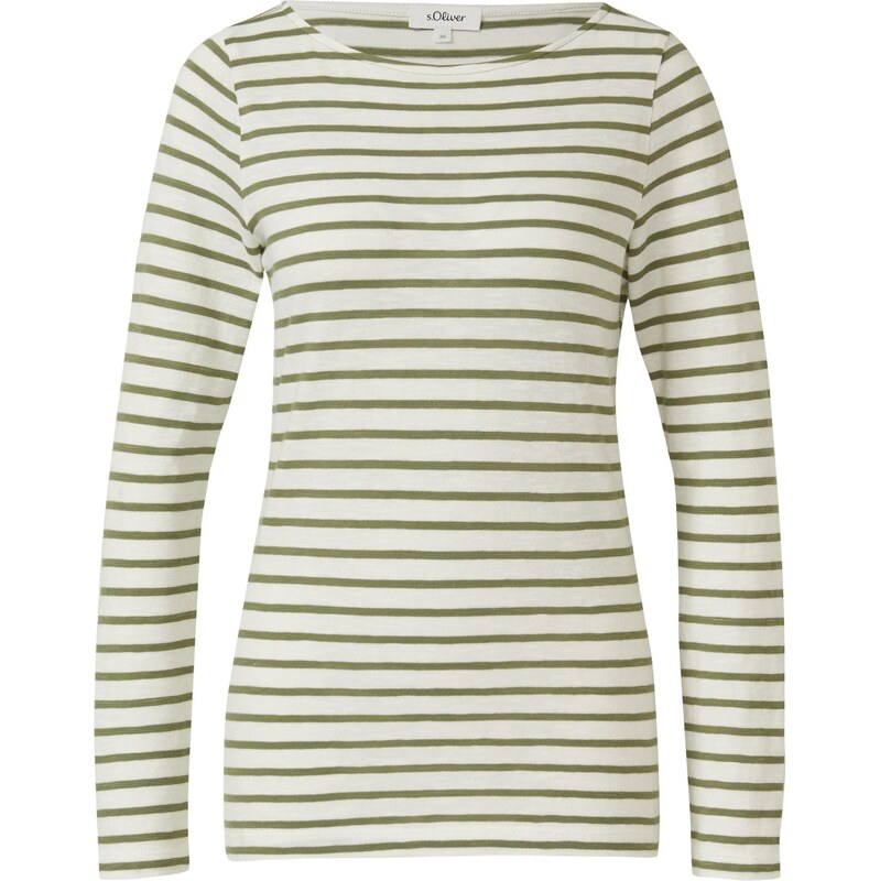 s.Oliver Tričko olivová / offwhite 114543066