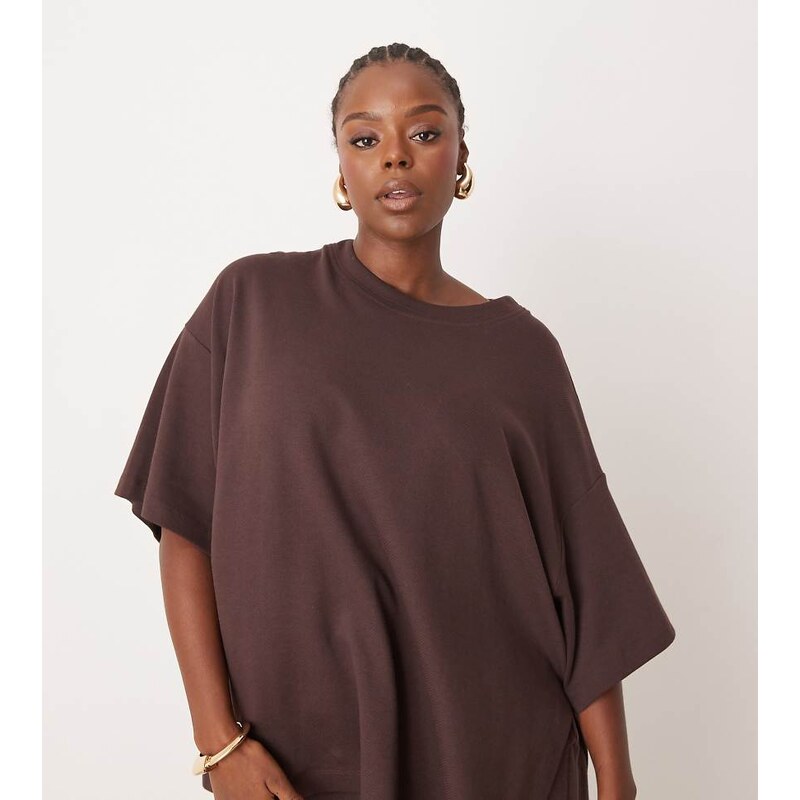 ASOS EDITION Curve premium heavy weight textured jersey oversized t 114543673