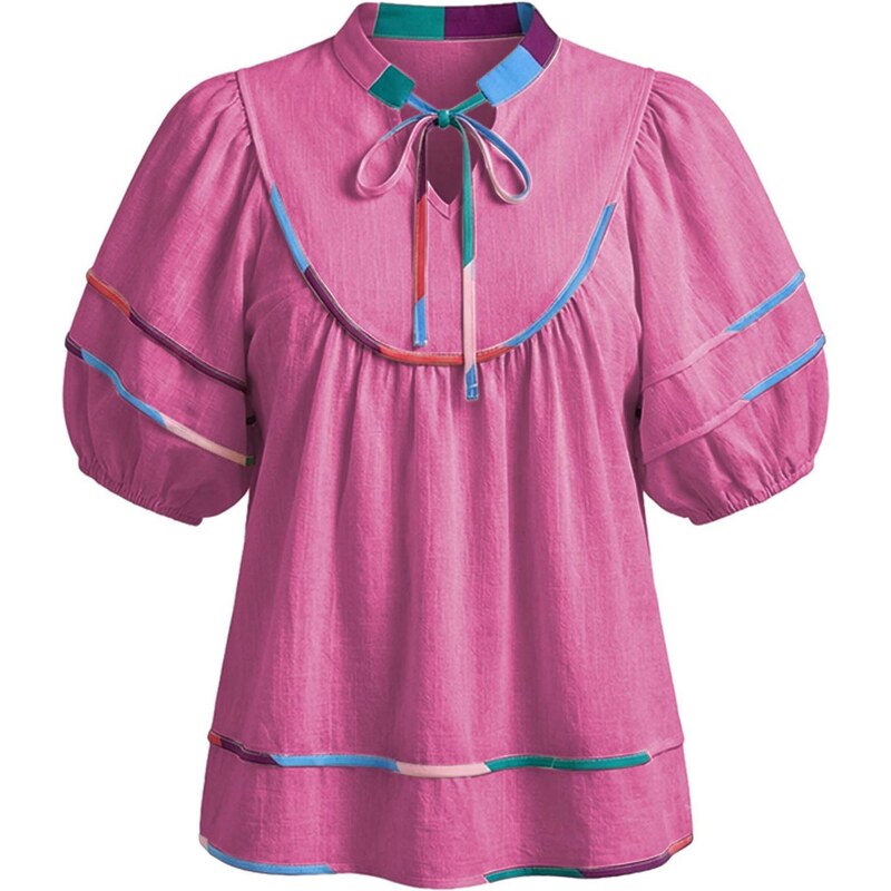 Imily Bela Halenka světlemodrá / petrolejová / pink / červená 114543615