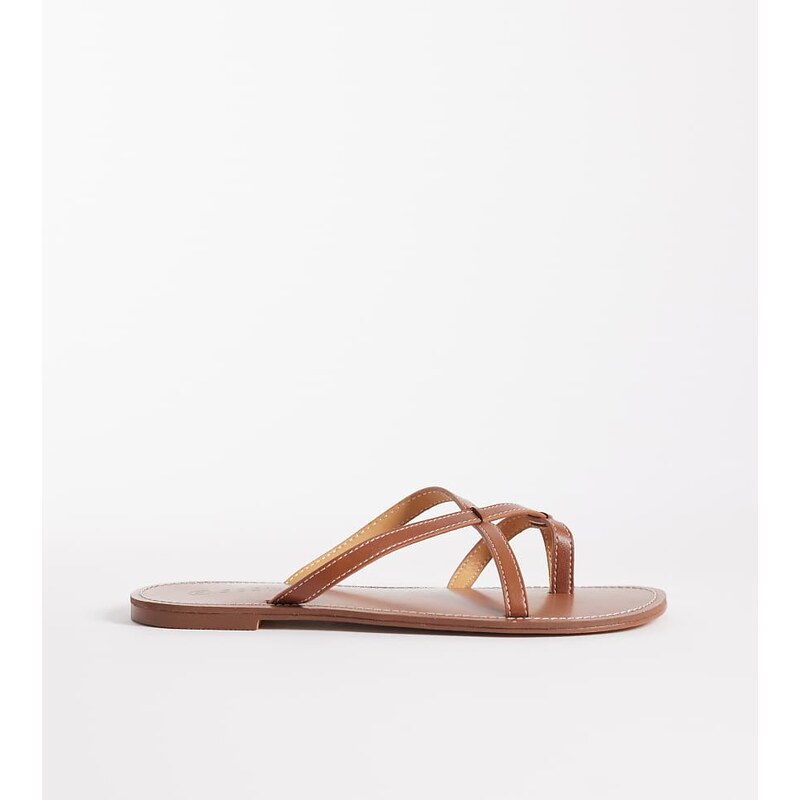 SEQWL Wide Fit strappy flat sandals in tan-Brown 114343088