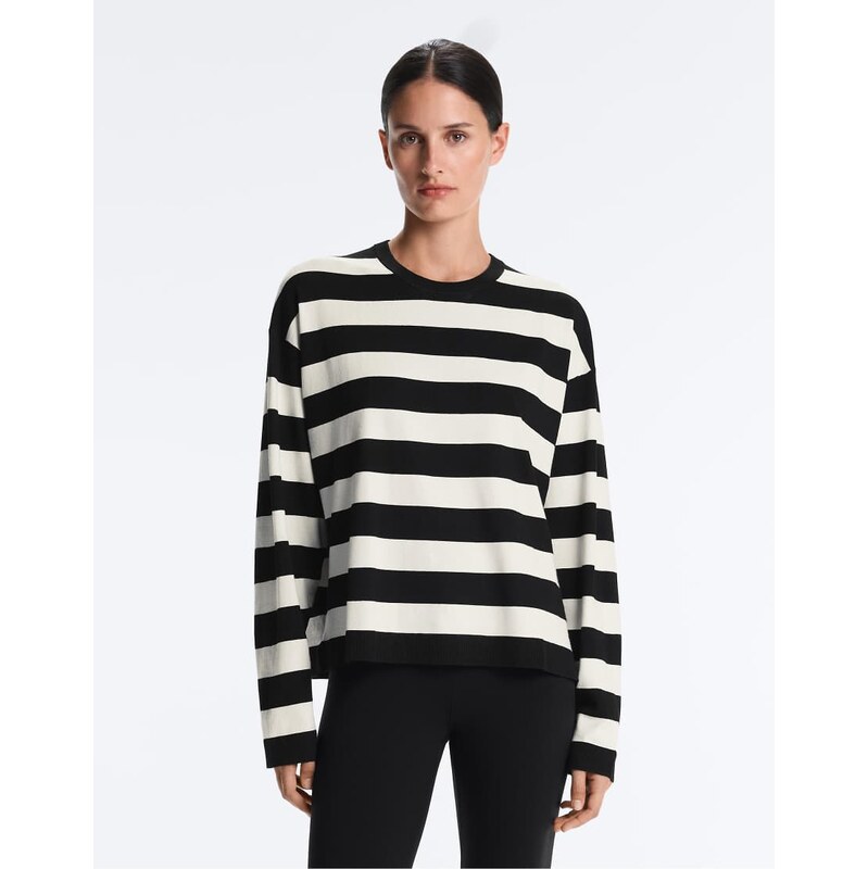OYSHO Striped knit jumper in pale ecru-Neutral 114544059