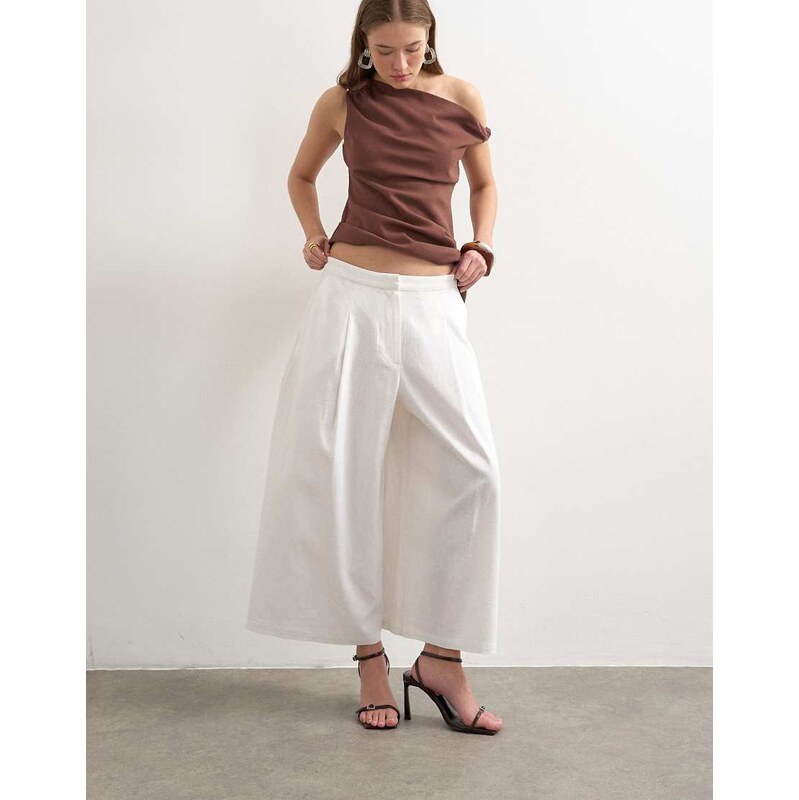 Topshop linen A line culotte in white