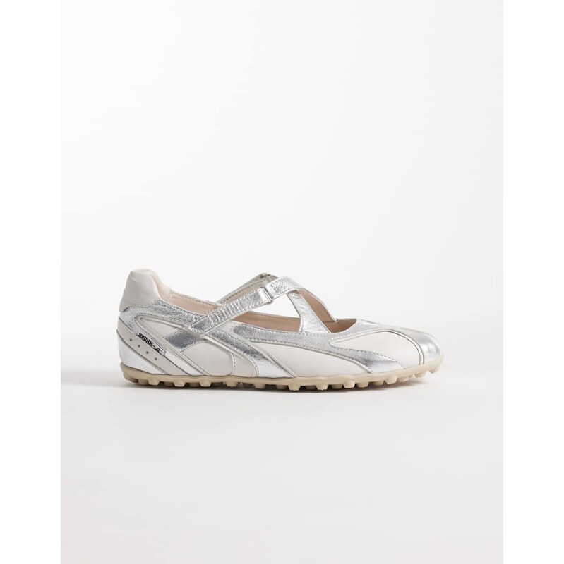 Bronx gravit-yy sneakerinas in off white silver