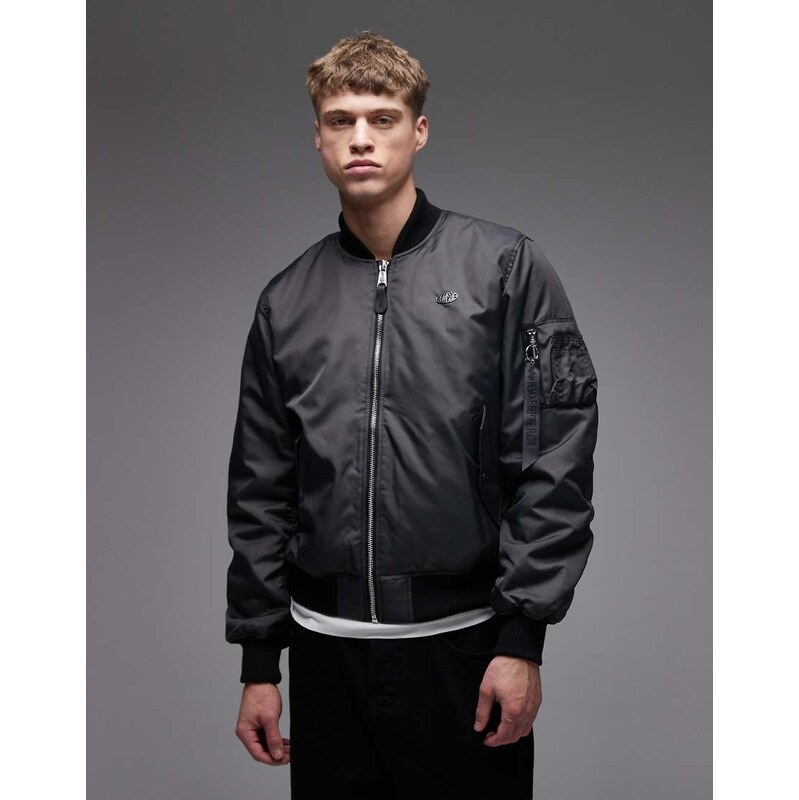 Alpha Industries bomber jacket with logo in light green 114543889