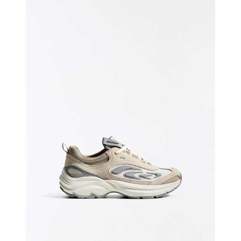 Bershka Out of core trainers in beige-Neutral 114544056
