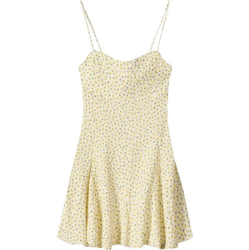 Bershka Letní šaty žlutá / pastelově žlutá / olivová