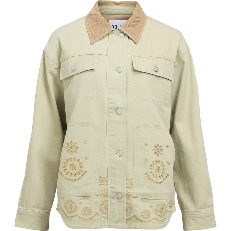 OBJECT Přechodná bunda OBJJESSY khaki / pastelově zelená 114544564