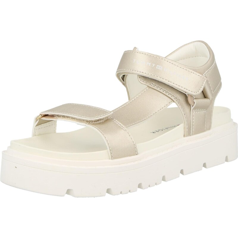 TOMMY HILFIGER Sandály CLAIRE zlatá / bílá