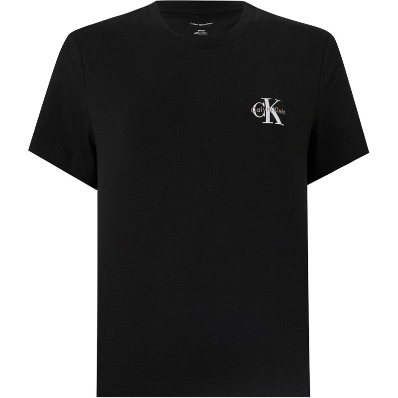 Calvin Klein Jeans Tričko černá / bílá