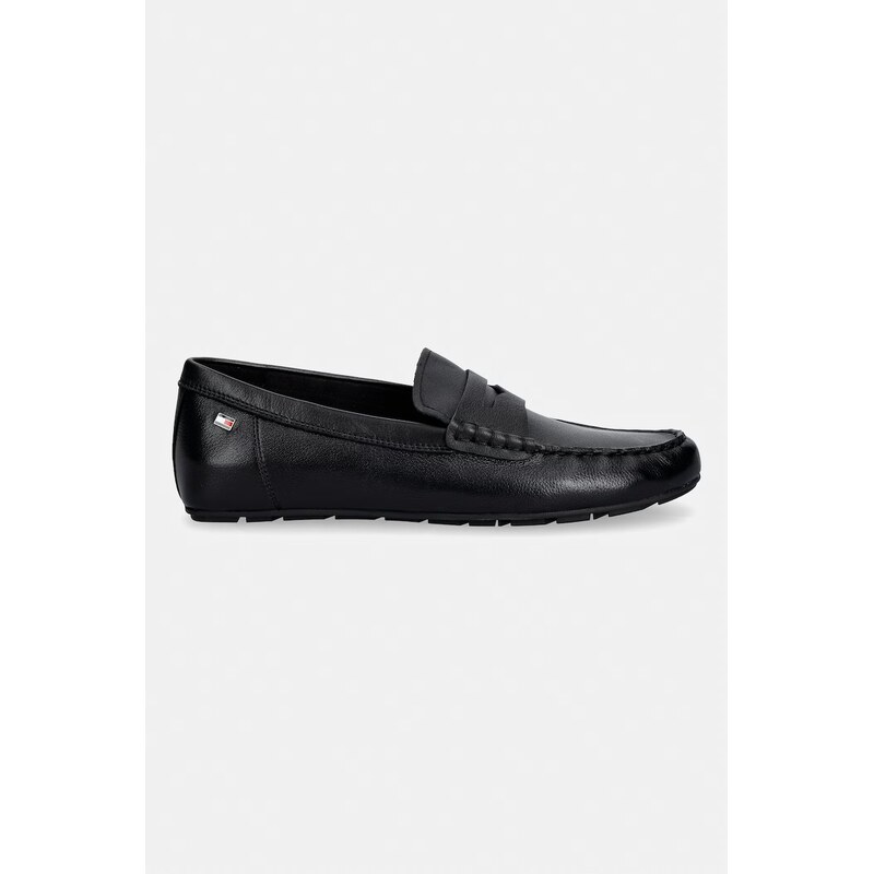 Tommy Hilfiger mokasíny dámské kožené FLAG LEATHER DRIVER LOAFER