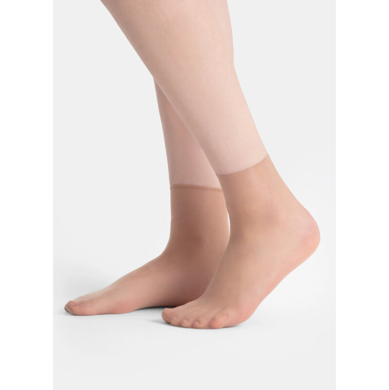 5 PACK: Ponožky s transparentní špičkou | nadotec ZEMĚ | 8 DEN béžová 114555512